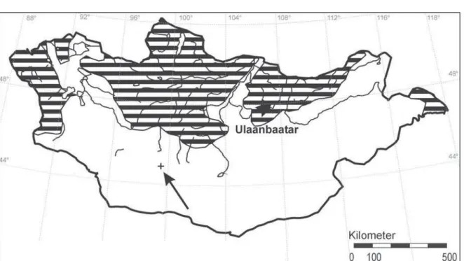 Figure 1. Distribution map of the Gray-sided vole (Clethrionomys rufocanus Sund.,) after Sokolov &amp; Orlov  (1980)