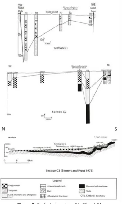 Figure 5. Geological sections C1, C2 and C3 