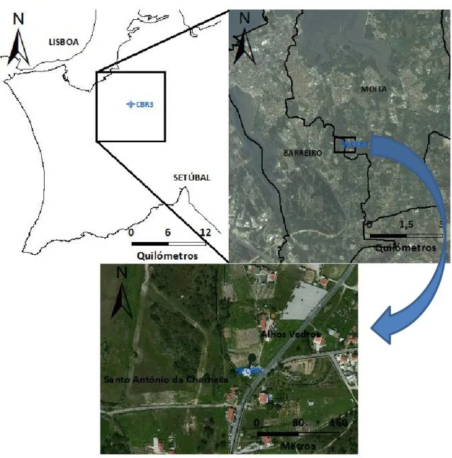 Figura 11 - Enquadramento  geográfico e administrativo do  local de construção  da CAS CBR3