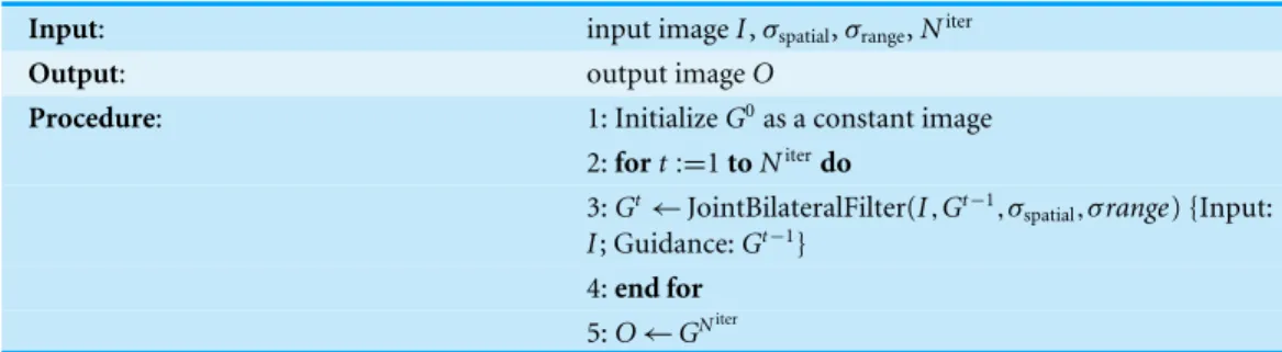 Table 1 Rolling Guidance Filter (RGF) algorithm (from Zhang et al. (2014)).
