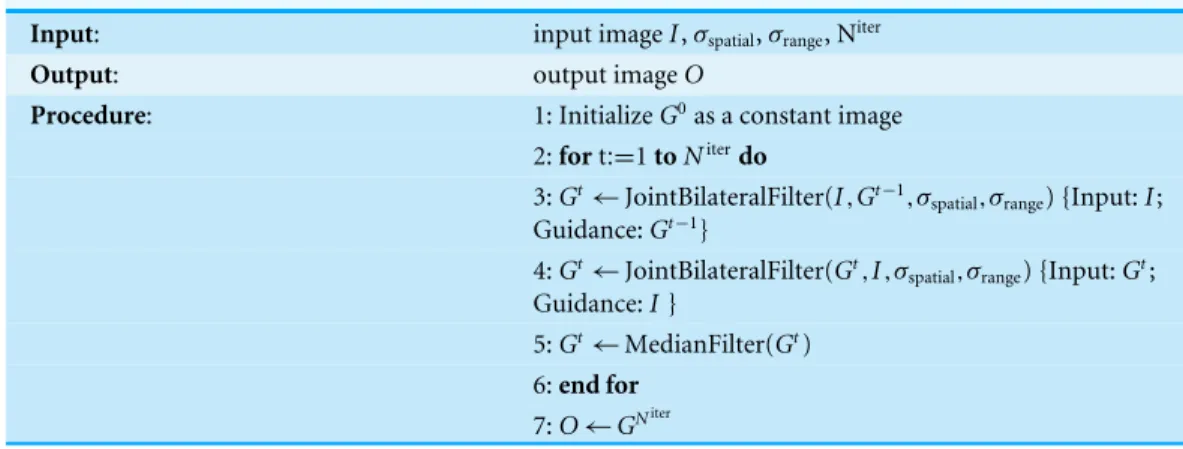 Table 3 Alternating Guided Filter (AGF) algorithm.