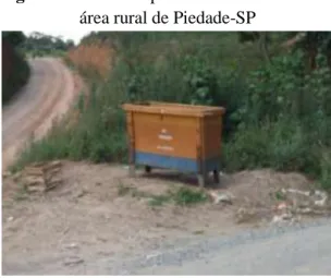Figura 2: Contêiner para coleta de resíduos na  área rural de Piedade-SP 