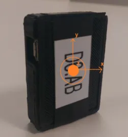 Figure 3.2: Pandlet developed at FhP-AICOS. Sensor’s local reference system is presented in orange.