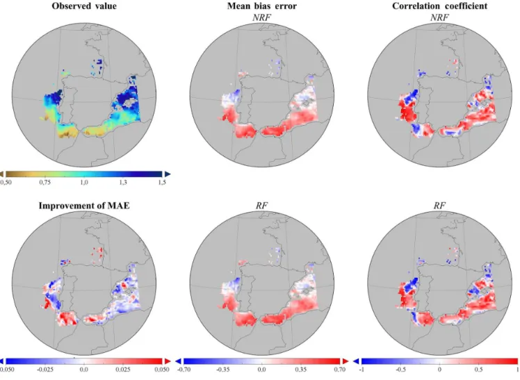 Figure 7. As Fig. 6 for the fire episode (temporal mean from 25 July to 7 August).
