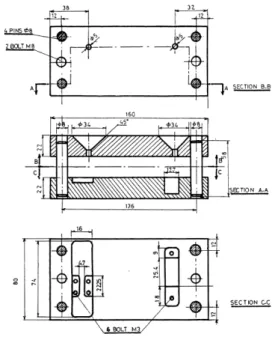 Fig 1. Sectional drawing of the screw extruder used to  manufacture various types of specimens
