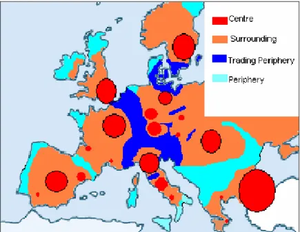 Figure 1. The geographical categories of Europe in the 20 th  century. 