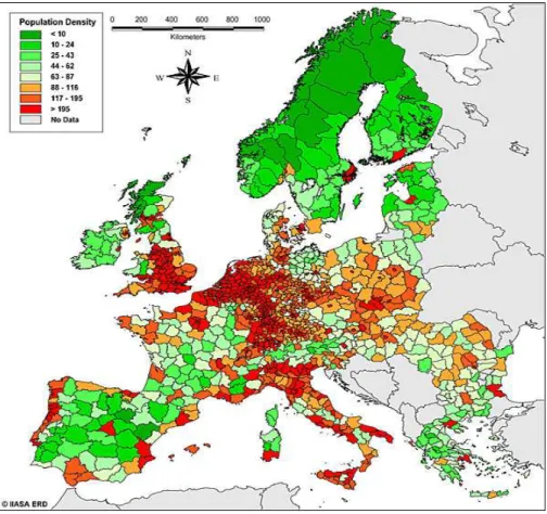 Figure 3. The state of development in Europe in 1999 (from http://janklaas.de/images.php)
