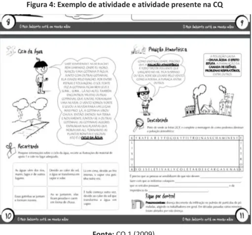 Figura 4: Exemplo de atividade e atividade presente na CQ 