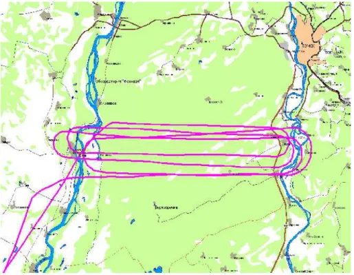 Figure 3. Flight trajectory of the Tu-134 OPTIK flying laboratory on 9 April 2013.