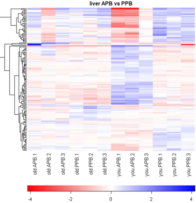 Figure 2. Heatmap of animal-protein based diet (APB) vs. plant-protein based diet (PPB) pairwise comparisons