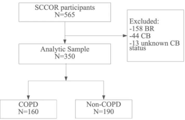 Figure 1. Flowchart illustrating how the final dataset analytic sample was obtained in which COPD by was defined by GOLD classification