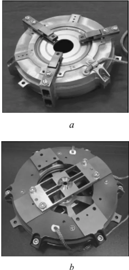 Figure 2. General view of tribotest (a) and bearing  modules (b) for “Tribocosmos” experiment 