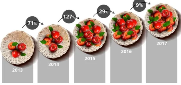 Figure 3: Evolution of consume of cider  Source: Nielson presentation, 2017. 
