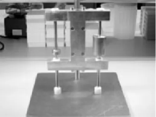 Figura 3 Equipamento tipo das agulhas de Gilmore para medir o setting time [1]. 