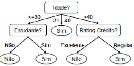 Figura 2.3 – Exemplo de classificação de uma árvore de decisão com base no algoritmo C4.5