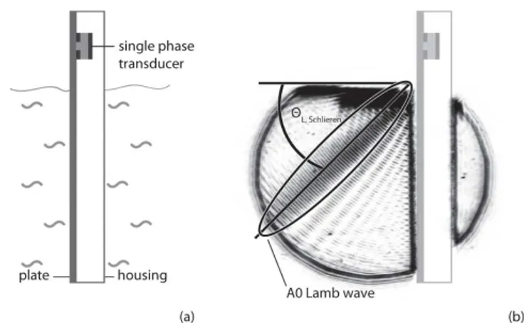 Figure 9. Emission profile of the antisymmetrical zero-order Lamb wave mode on a glass plate of 1 mm thickness.