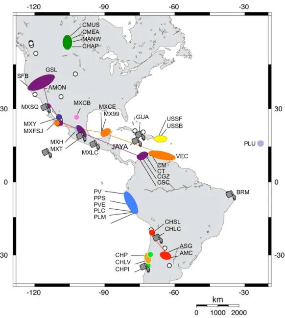 Figure 3 Geographic distribution of Artemia franciscana mtDNA lineages. The distribution of each COI lineage is shown as areas with the same colour coding as in Fig