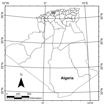 Figure 2: The studied area of Algeria: image acquired on June 14, 2002 in a), and image acquired on June 04, 2010 in b).