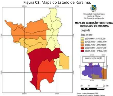 Figura 02: Mapa do Estado de Roraima. 