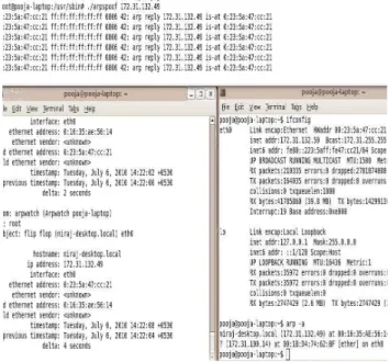 Figure 16- Record of MAC and IP addresses made  by ARPwatch 