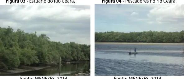 Figura 03 - Estuário do Rio Ceará.                       Figura 04 - Pescadores no rio Ceará