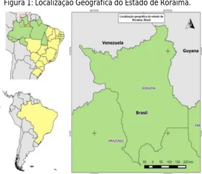 Figura 1: Localização Geográfica do Estado de Roraima. 
