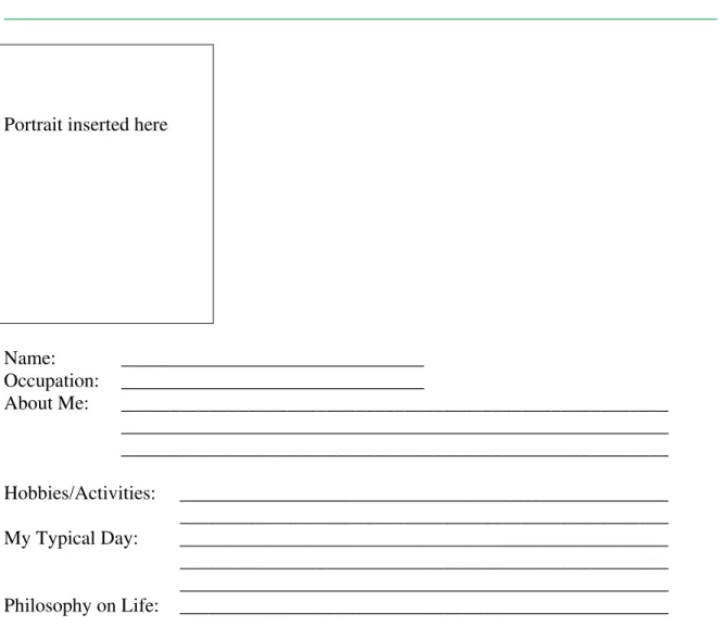 Figure 1. Sample character profile humor task 