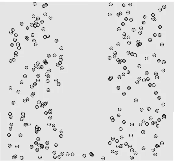 Figura 3.2: Exemplo de um caso de teste da topologia de rede “U”, com largura de ponte de 50 metros.