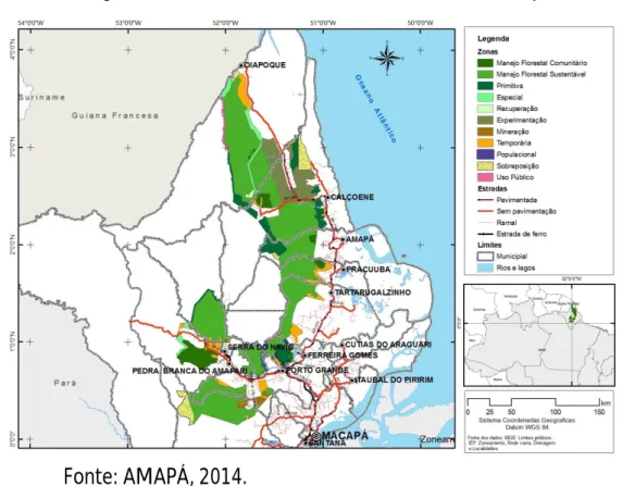 Figura 2 - Zoneamento da Floresta Estadual do Amapá. 