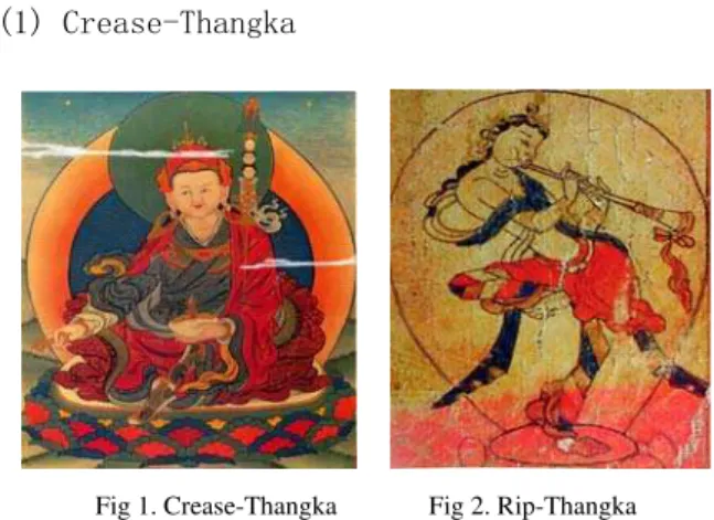 Fig 1. Crease-Thangka              Fig 2. Rip-Thangka 