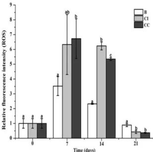 Fig. 7 Changes of hemocytes reactive oxygen (ROS)  after  three  CpG  ODNs  feeding  methods