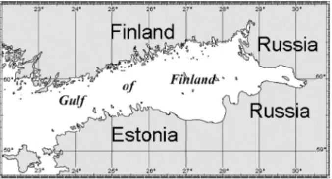 Fig. 1. Topography of the Gulf of Finland. 