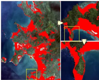 Figure 3: Superpixel map (a subset of the image),m = 30, s = 15. (a) Superpixel map overlap on the reference image