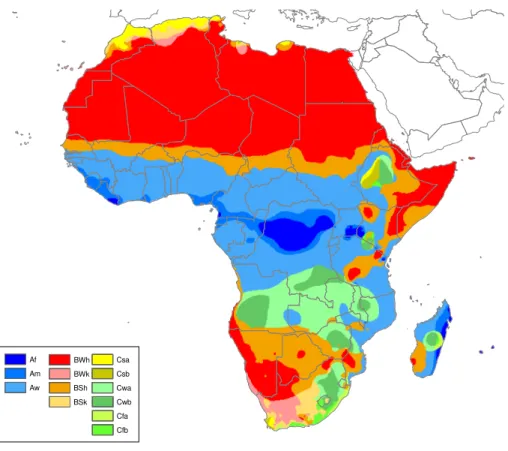 Fig. 4. K ¨oppen-Geiger climate type map of Africa.
