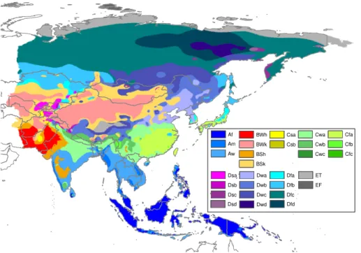 Fig. 5. K ¨oppen-Geiger climate type map of Asia.