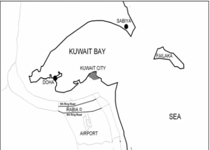 Fig.  1: location of Rabia area in Kuwait state  