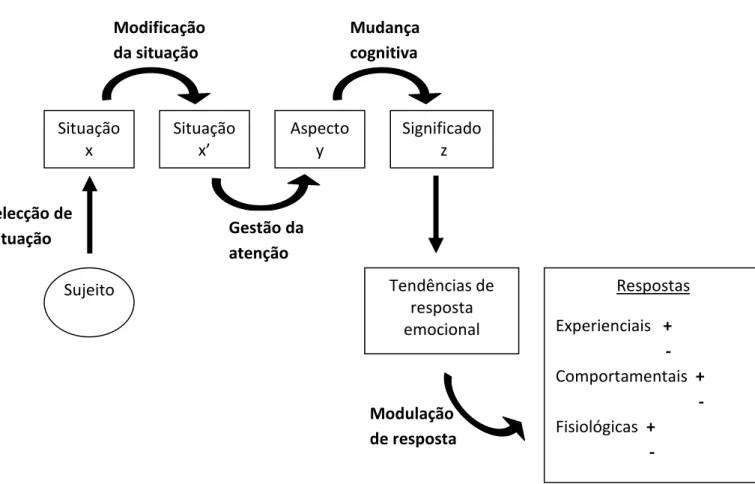 Figura 1: Modelo de processo de regulação emocional (adaptação de Gross, 1998b) 