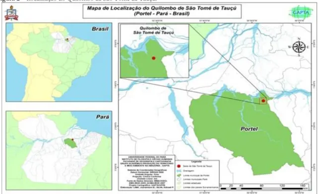 Figura 2 ‒ Localização do Quilombo de São Tomé de Tauçú. 