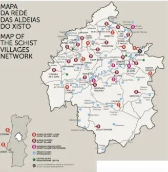 Figura 1: Mapa da Rede das Aldeias do Xisto 