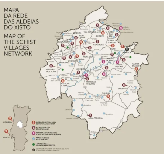 Figura 1: Mapa da Rede das Aldeias do Xisto