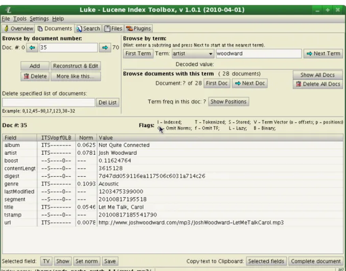 Figure 8.2: Screenshot from Luke showing a MP3 document