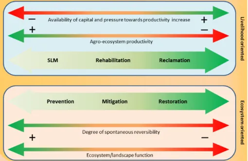 Figure 1. Soil restoration strategies, either livelihood or ecosystem oriented.