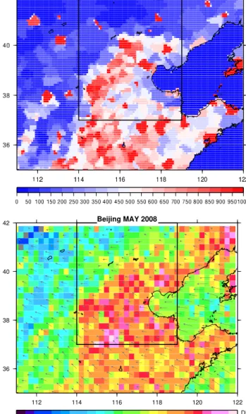 Fig. 9. (a) Population density (in persons per km 2 ) in North China.