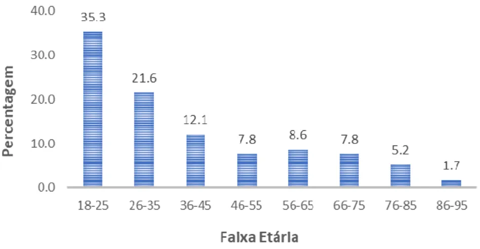 Figura 9 – Distribuição da amostra populacional de acordo com a faixa etária 