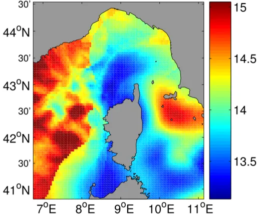 Fig. 7. Reconstruction of the SST on 30 December 2003 by Optimal Interpolation.