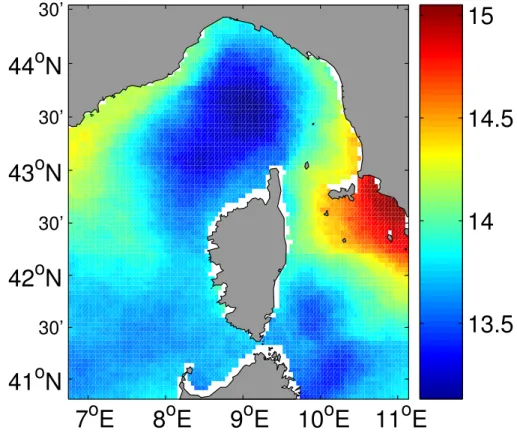 Fig. 8. Reconstruction of the SST on 30 December 2003 by DINEOF.