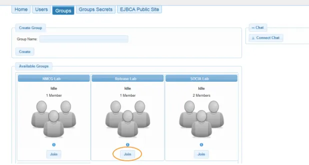 Figure 5.11: Web application group join