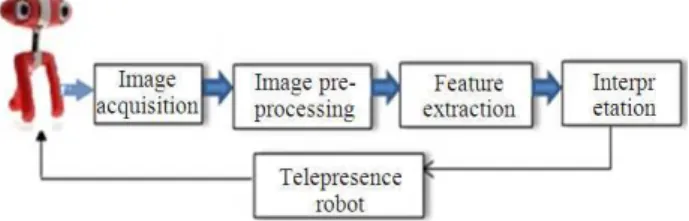 Fig. 2.  Visual perception model for telepresence robot   The  BeeBot  platform  is  based  on  the  propeller  processor  with  3  omni-directional  wheels