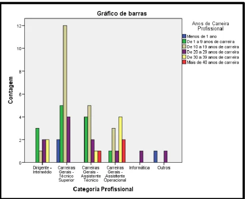 Figura 2 - Gráfico de Barras para Categoria Profissional e Antiguidade