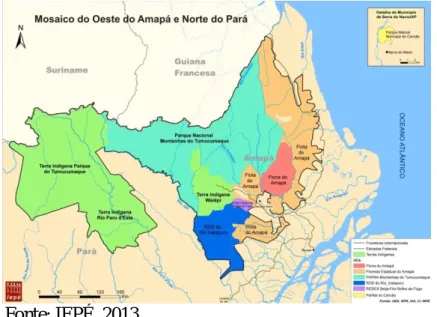 Figura 1: Mapa destacando o Mosaico Oeste do Amapá e Norte do Pará 